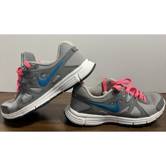 Nike Shoes - Nike Womens Running Shoes Size 6 Gray Blue Pink Athletic Sneaker 554902-006